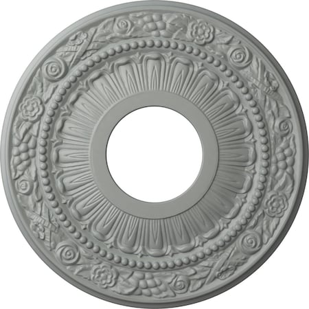 Ekena Millwork Nadia Ceiling Medallion (Fits Canopies up to 4 7/8"), 12 1/8"OD x 3 5/8"ID x 7/8"P, Primed White CM12NA